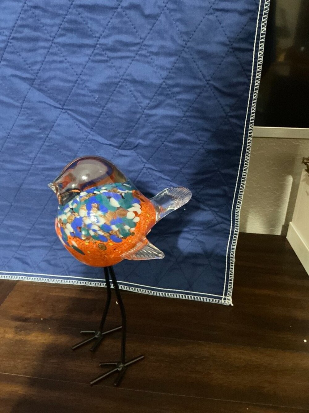 Colorful Glass Bird Shelf Decor Accent - Picture 2 of 4